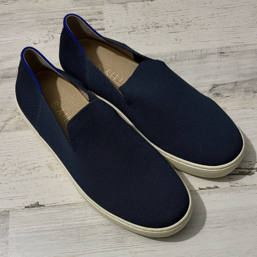 Rothy's The Original Navy Blue Women's Slip-On Sneakers - Picture 1 of 12